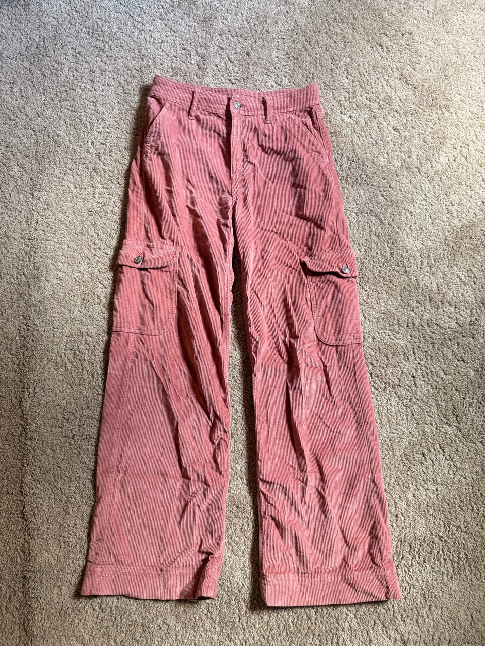 American Eagle Pink Corduroy Cargo Pants
